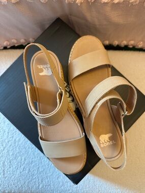 Sorel Women’s Tan Double-strap Slingback Sandals